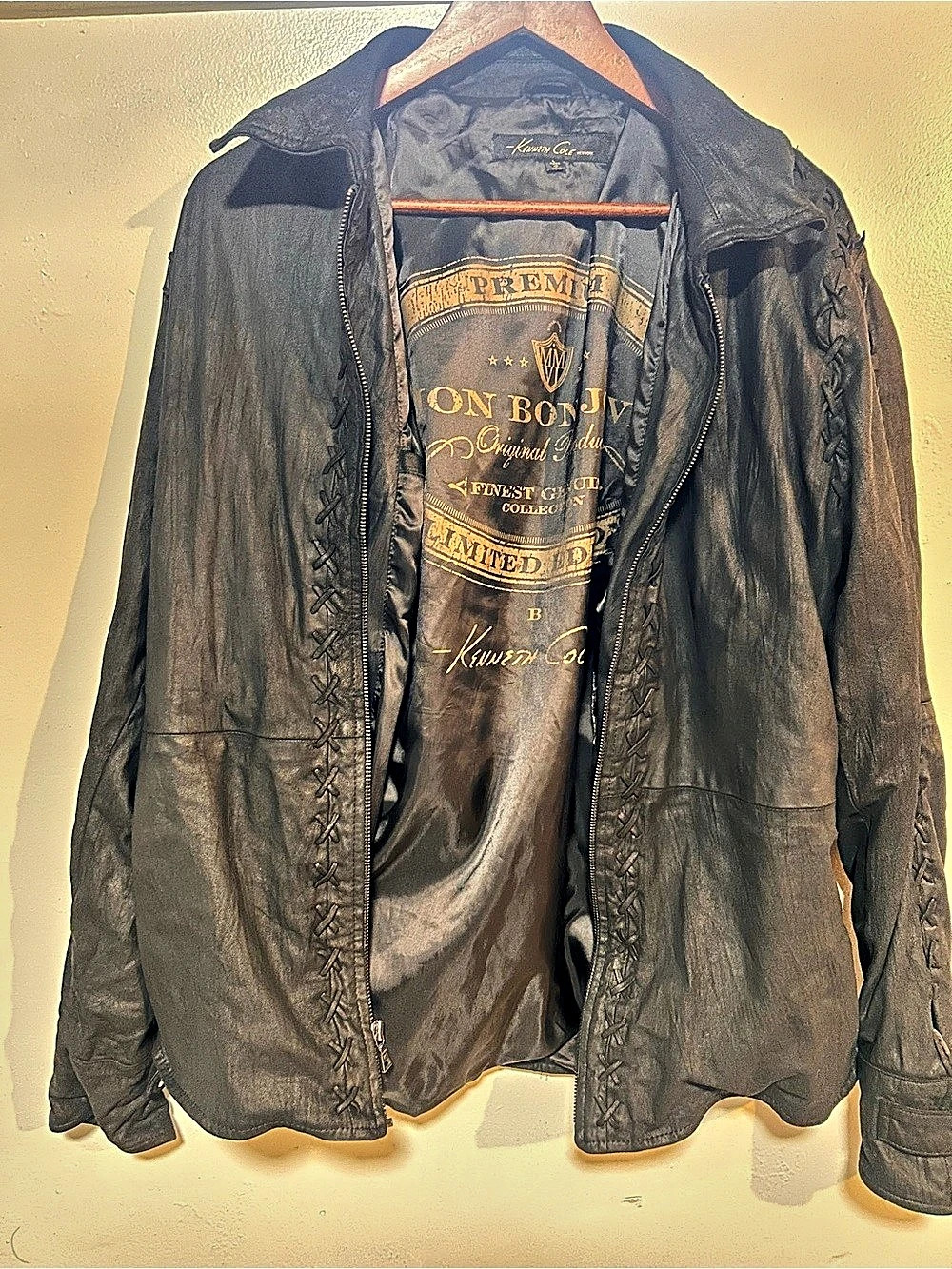 Kenneth Cole Jon Bon Jovi Limited Edition Leather Jacket Black Jacket